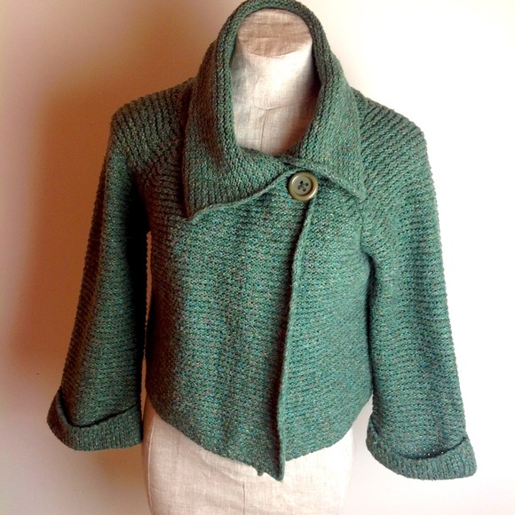 Dress Barn Sweaters - GREEN TWEED LOOKING SWEATER